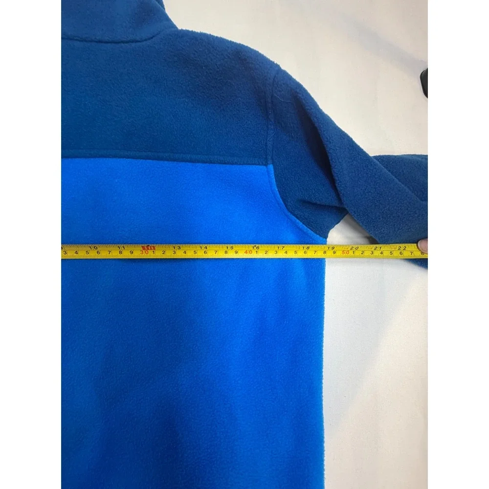 Columbia Boys Blue Full Zip Fleece Jacket Colorblock Size L 14/16 Outdoor
